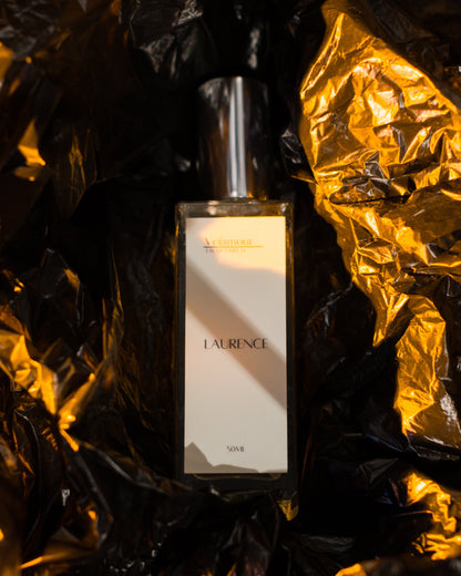 Elegant Glass Perfume Bottle of Laurence, A Fresh Masculine Fragrance