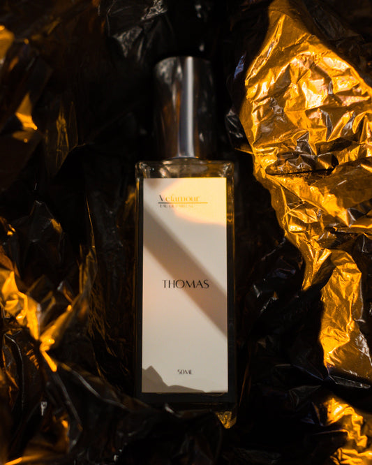 Elegant Glass Perfume Bottle of Thomas, a Fresh Aromatic Fragrance